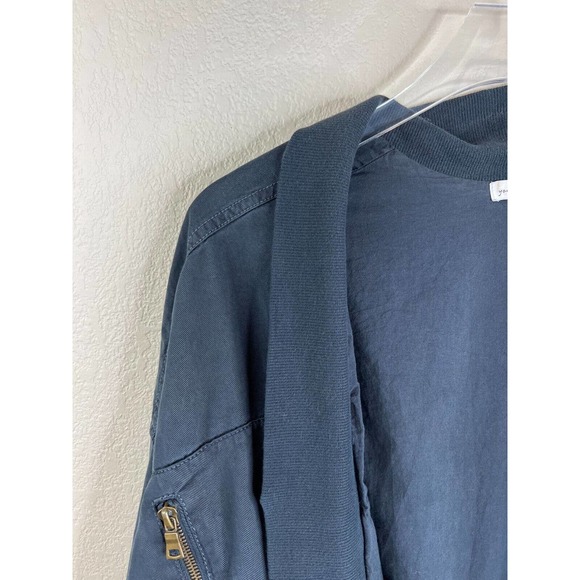 Young Fabulous and Broke Womens Open Front Jacket Tencel Fara XS Blue Zip Pocket - Picture 10 of 10
